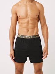 Signature Black Metallic Spot Waistband 4 pack Boxers - Image 1 of 10