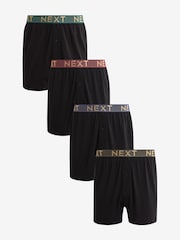 Signature Black Metallic Spot Waistband 4 pack Boxers - Image 4 of 10