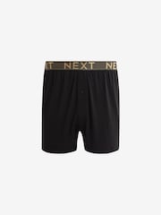 Signature Black Metallic Spot Waistband 4 pack Boxers - Image 5 of 10