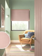 Blush Pink Ready Made Textured Roller Blackout Blind - Image 1 of 6