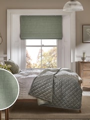 Sage Green Ready Made Textured Blackout Roman Blinds - Image 1 of 8