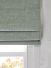 Sage Green Ready Made Textured Blackout Roman Blinds - Image 4 of 8