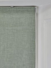 Sage Green Ready Made Textured Blackout Roman Blinds - Image 5 of 8