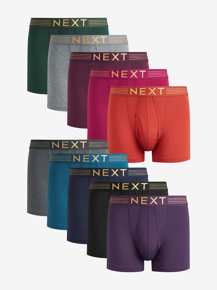 Rich Colour 10 pack A-Front Boxers - Image 1 of 4