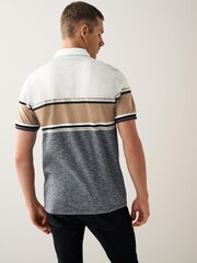 Neutral/Grey Blocked Polo Shirt - Image 3 of 7