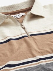 Neutral/Grey Blocked Polo Shirt - Image 6 of 7