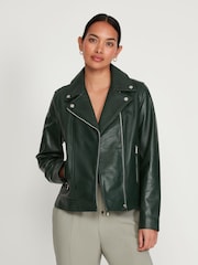 M&Co Green Leather Jacket - Image 1 of 5