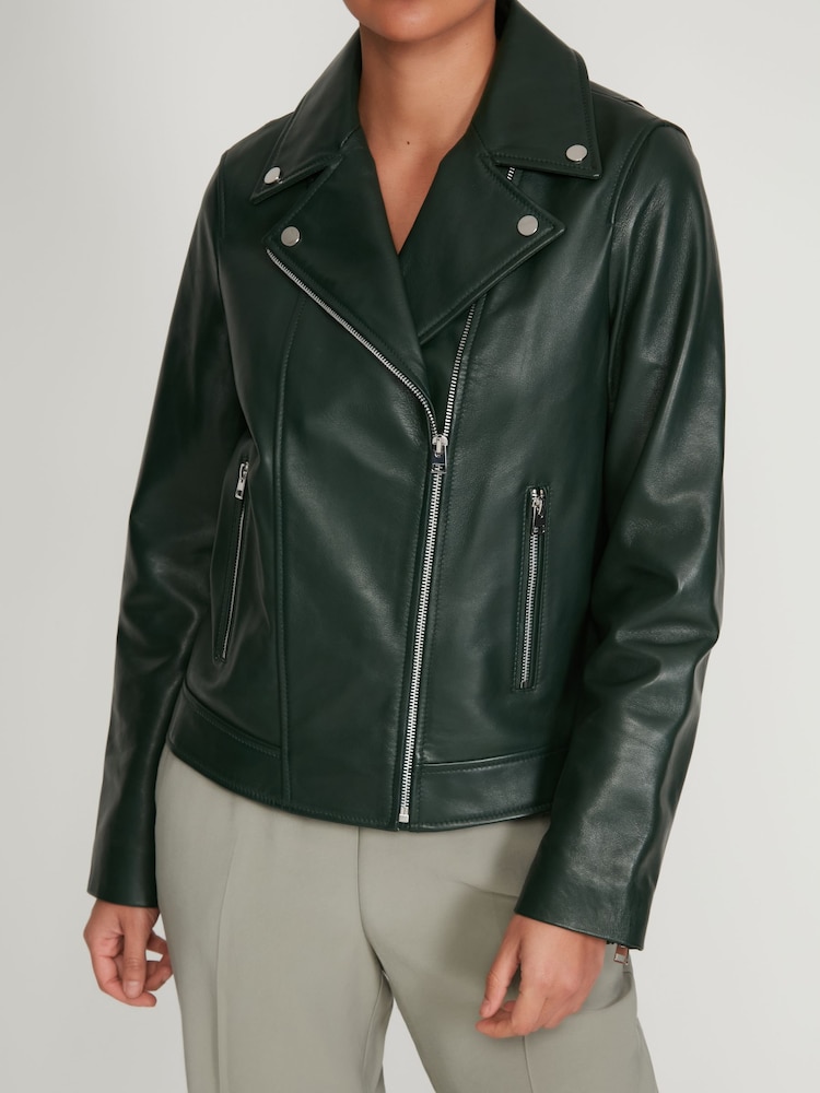 M&Co Green Leather Jacket - Image 5 of 5