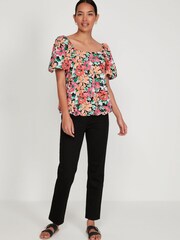 M&Co Black Bright Floral Top - Image 5 of 6