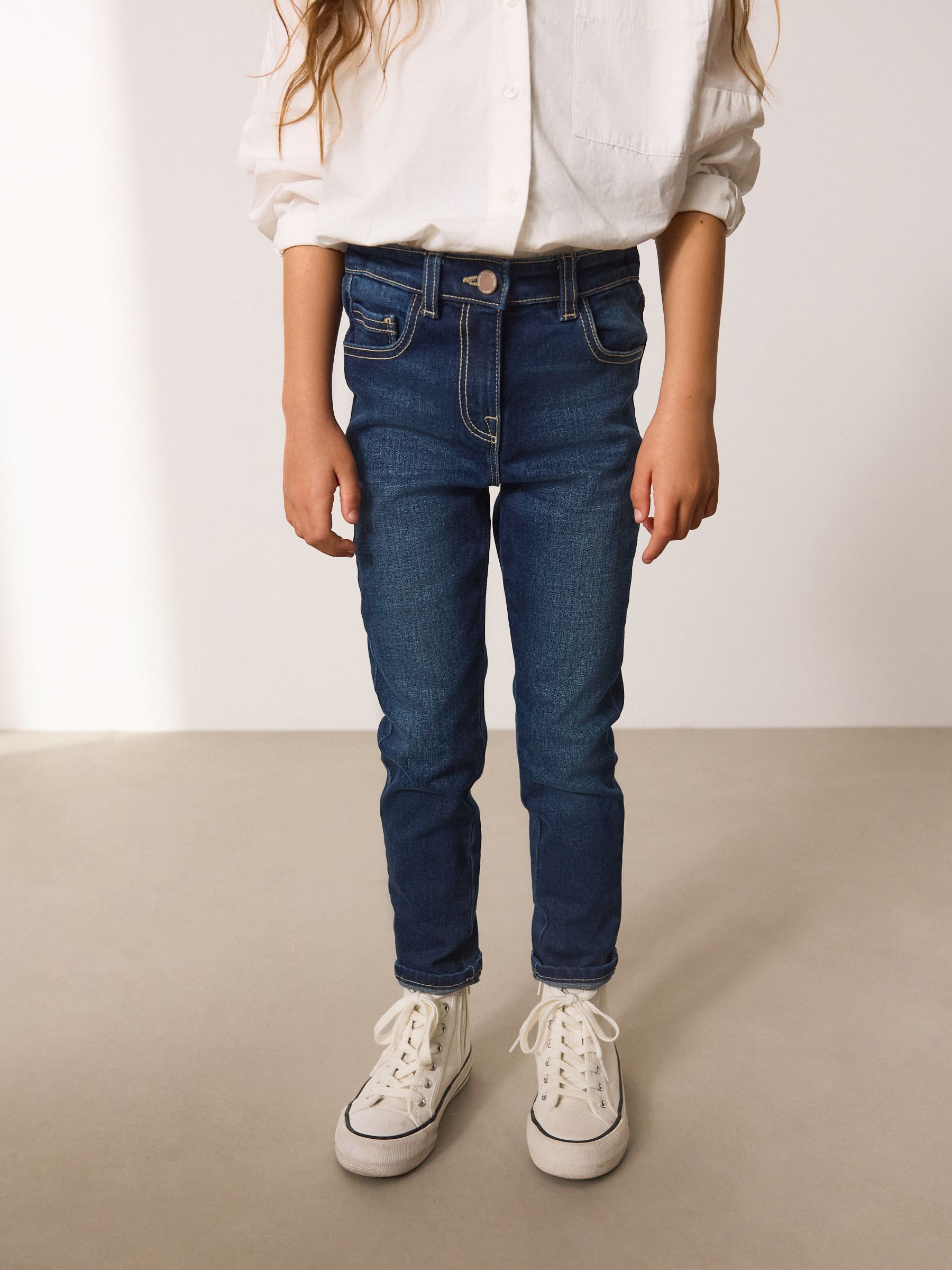 Jean Skinny Regular NEXT - Coupe Ajustée Confortable Taille Mi-Haute Effet Vieilli