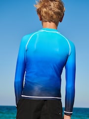 Blue Ombre Long Sleeve Sunsafe Rash Vest (1.5-16yrs) - Image 2 of 6