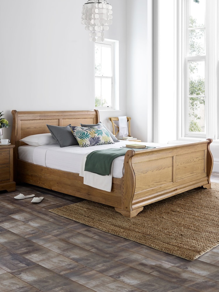 time4sleep Light Wooden Bordeaux Sleigh Bed Frame - Image 1 of 5