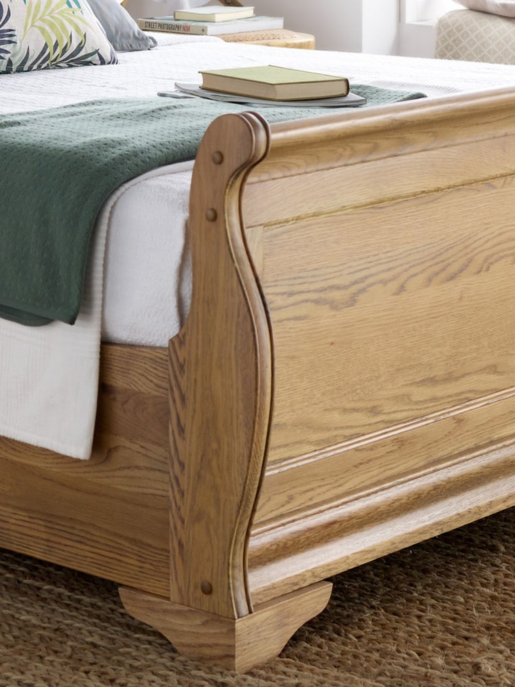 time4sleep Light Wooden Bordeaux Sleigh Bed Frame - Image 2 of 5