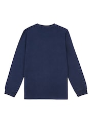 Lee Blue Boys Classic Wobbly 100% Cotton Long Sleeve T-Shirt - Image 2 of 5