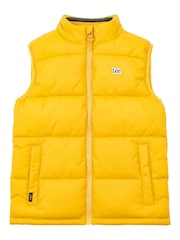 Lee Gold Graphic Logo Puffer Gilet - Image 1 of 4