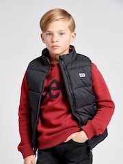 Lee Black Graphic Logo Puffer Gilet - Image 1 of 6
