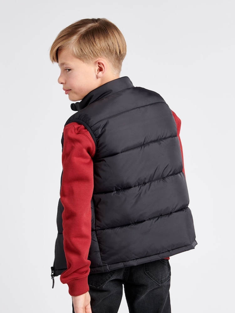 Lee Black Graphic Logo Puffer Gilet - Image 2 of 6