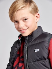 Lee Black Graphic Logo Puffer Gilet - Image 4 of 6