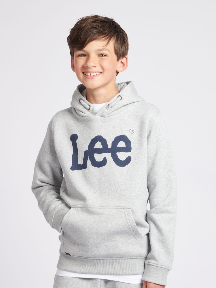 Lee Grey Boys Classic Fit Over Head Hoodie - Image 1 of 7