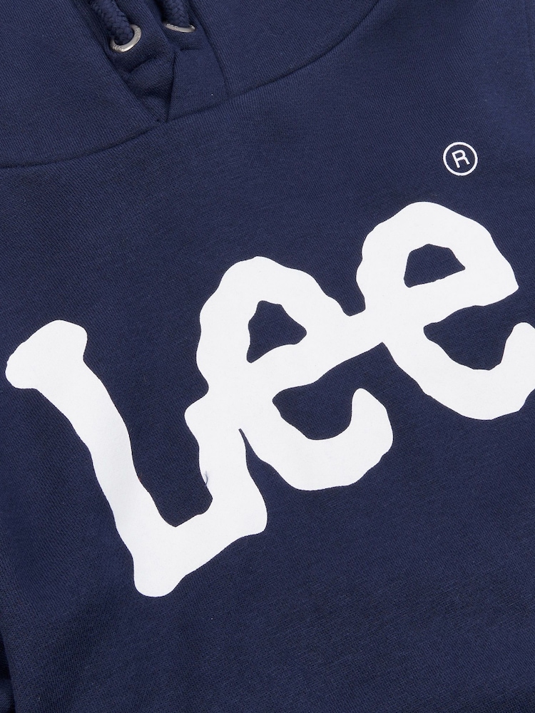 Lee Dark Blue Boys Classic Fit Over Head Hoodie - Image 3 of 3