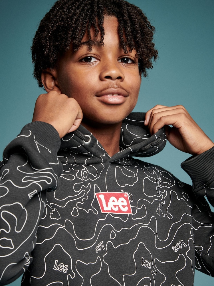 Lee Black Boys Pattern Hoodie - Image 2 of 7