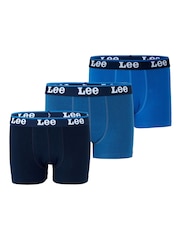 Lee Blue Boys Boxers 3 Pack - Image 1 of 3