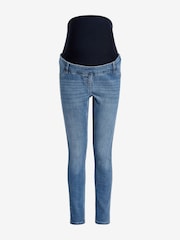 صبغة وسط أزرق شاحب - جينز ضيق للحوامل - Image 7 of 8