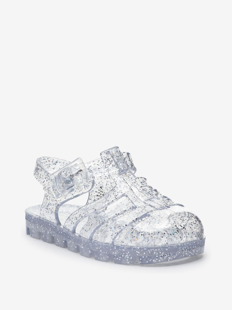 Silver Glitter Jelly Sandals - Image 2 of 4