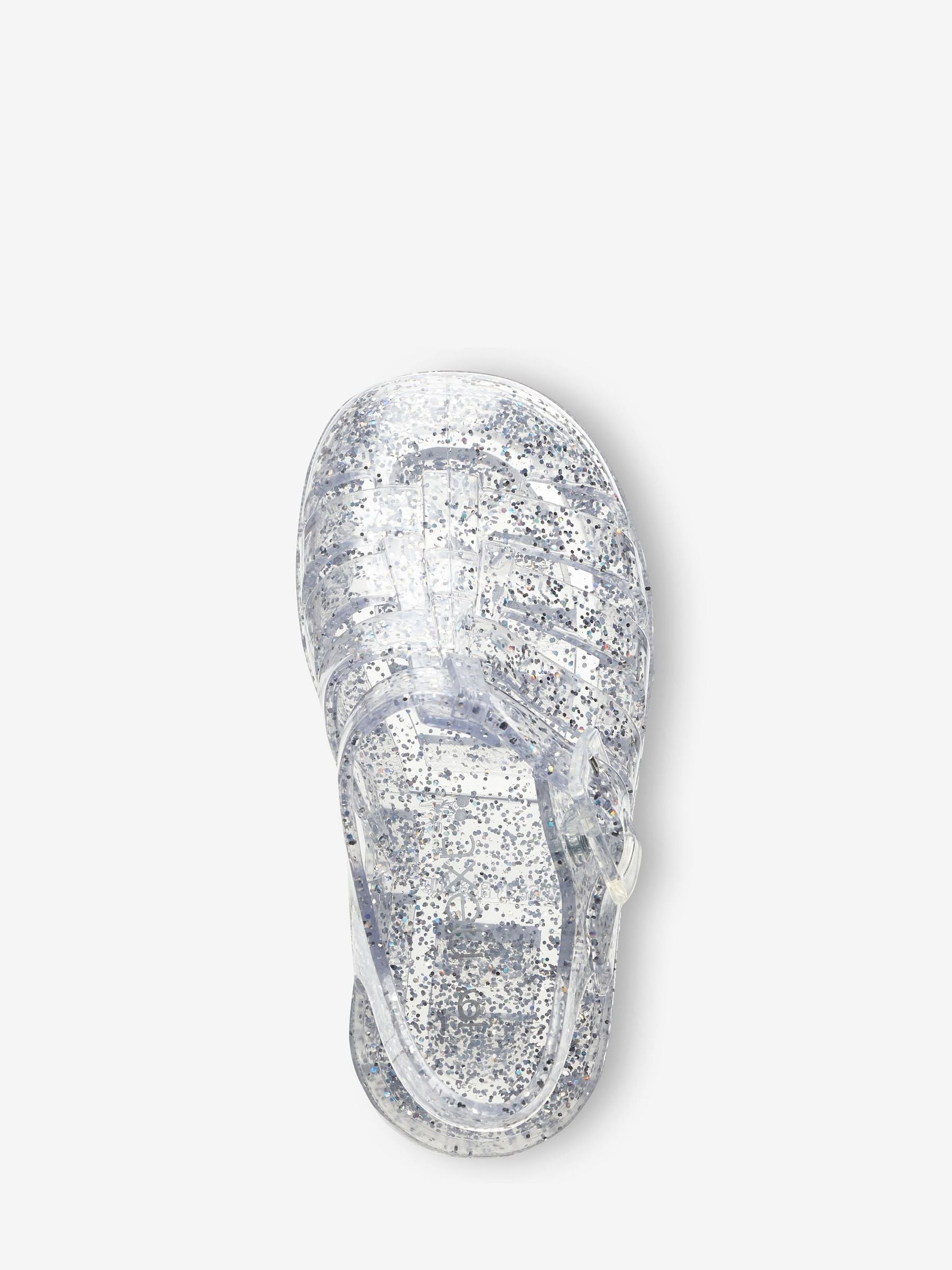 Silver jelly sandals on sale