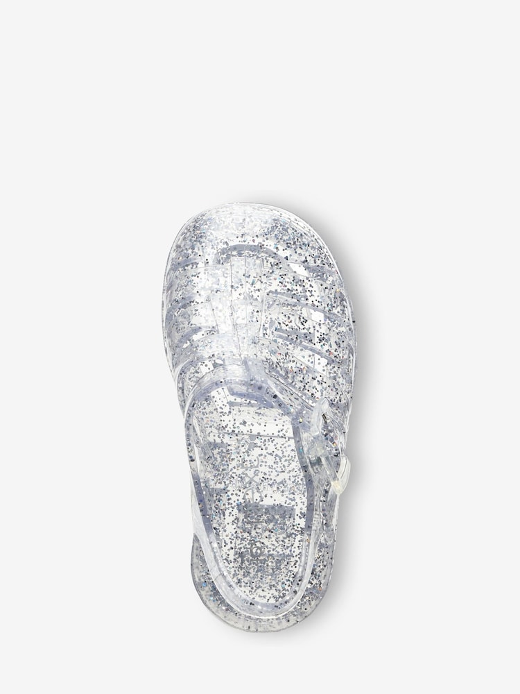 Silver Glitter Jelly Sandals - Image 3 of 4
