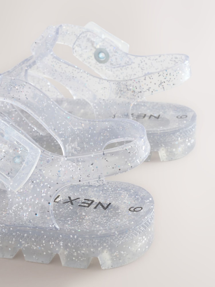 Silver Glitter Jelly Sandals - Image 5 of 5 Silver Glitter Jelly Sandals - Image 5 of 5