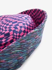 Pink Checkerboard/Navy Blue Texture Festival Reversible Bucket Hat - Image 10 of 10