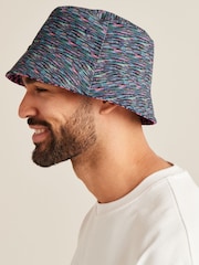 Pink Checkerboard/Navy Blue Texture Festival Reversible Bucket Hat - Image 3 of 10
