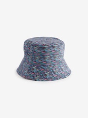 Pink Checkerboard/Navy Blue Texture Festival Reversible Bucket Hat - Image 8 of 10