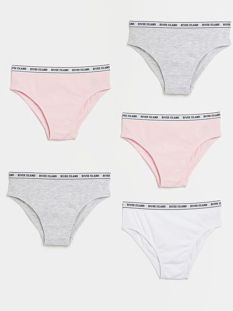 River Island Pink Mix Briefs 5 Pack - Image 1 of 2