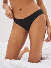 Black Extra High Leg Cotton Rib Knickers 4 Pack - Image 1 of 3