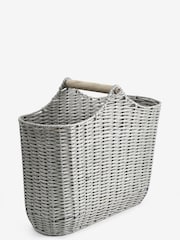 Grey Slimline Woven Toilet Roll Holder and Storage - Image 1 of 3