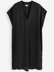 Black Satin Kaftan Coverup Beach Summer Dress - Image 6 of 6