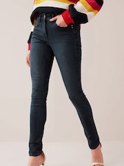Inky Blue Single Button Lift, Slim & Shape Skinny Jeans - Image 1 of 5