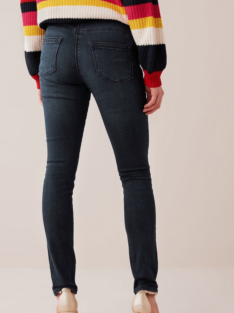 Inky Blue Single Button Lift, Slim & Shape Skinny Jeans - Image 2 of 5