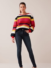 Inky Blue Single Button Lift, Slim & Shape Skinny Jeans - Image 3 of 5