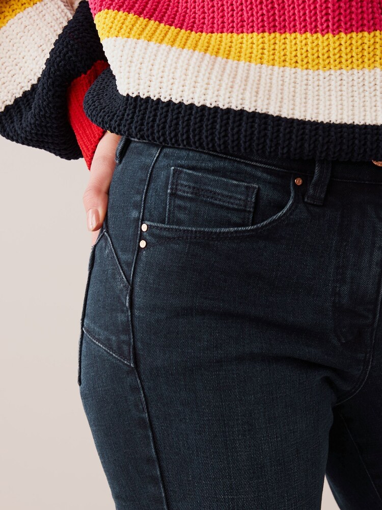 Bleu d'encre - Jeans skinny liftée, slim et forme à simple bouton - Image 4 of 5