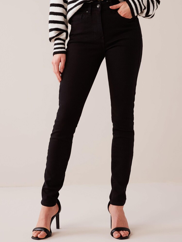 Black Single Button Lift, Slim & Shape Skinny Jeans - Image 1 of 5