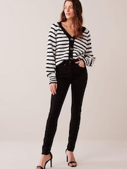 Black Single Button Lift, Slim & Shape Skinny Jeans - Image 3 of 5