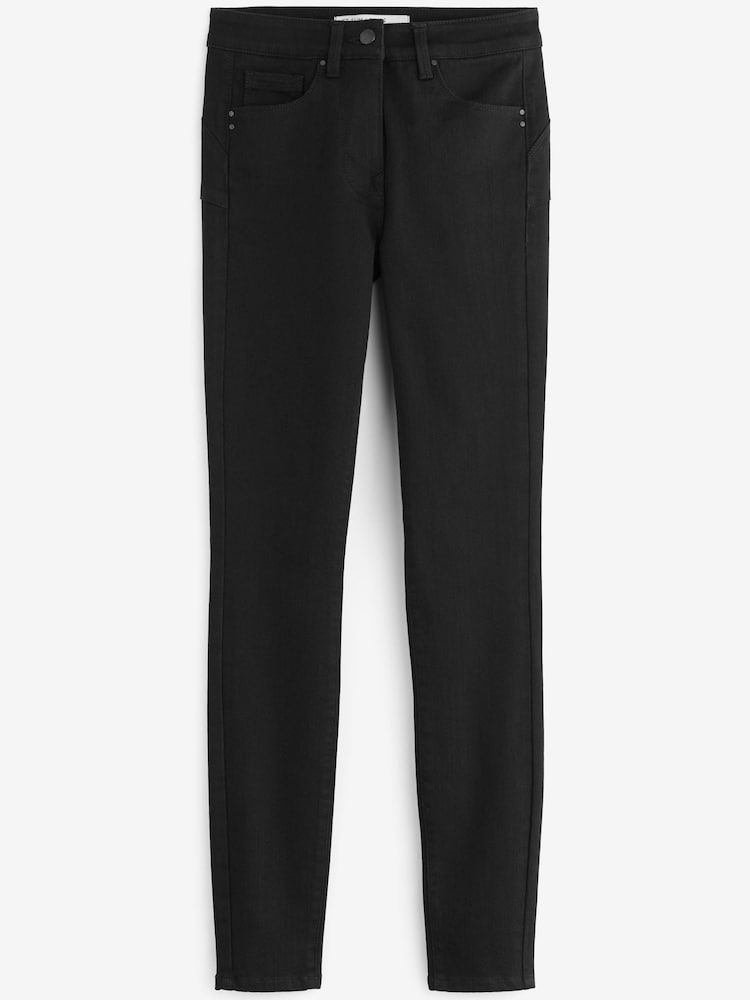 Black Single Button Lift, Slim & Shape Skinny Jeans - Image 5 of 5