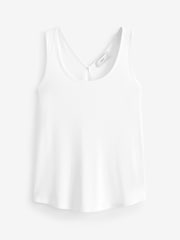 White Modal Rich Premium Scoop Neck Vest Top - Image 5 of 5