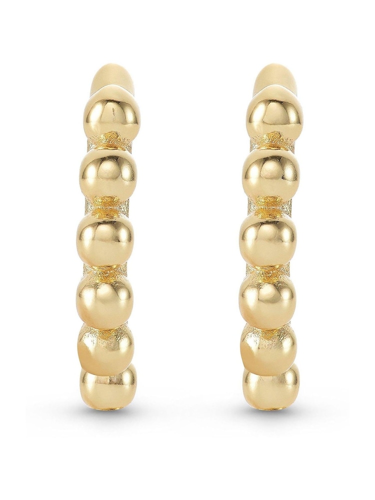 Beaverbrooks Yellow Gold Plated Ball Huggie Earrings - Image 2 of 4