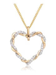 Beaverbrooks 9ct Yellow Gold Diamond Heart Pendant - Image 1 of 3