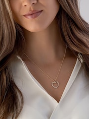 Beaverbrooks 9ct Yellow Gold Diamond Heart Pendant - Image 2 of 3