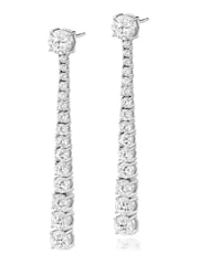 Beaverbrooks Sterling Silver Cubic Zirconia Graduated Drop Earrings - Image 1 of 3